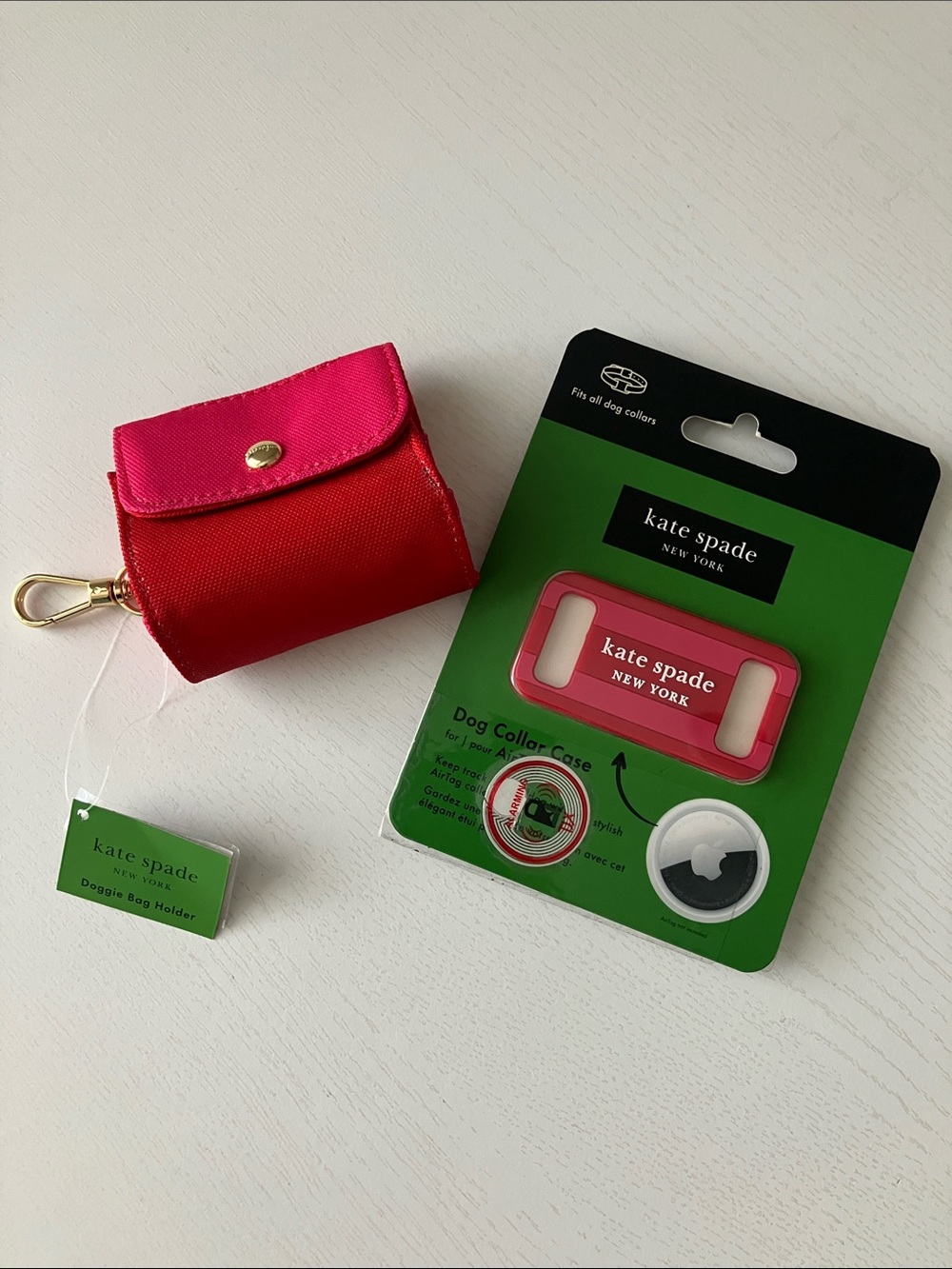 Kate Spade New York Doggie Bag Holder + AirTag Dog Collar Case (NWT)